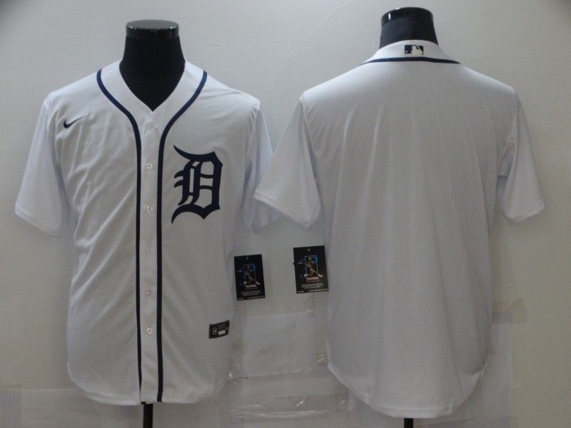 Men's Detroit Tigers Blank Nike White Home Cool Base Jersey