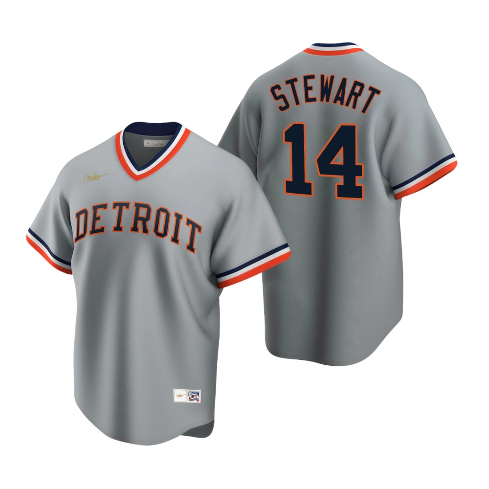 Men's Detroit Tigers #14 Christin Stewart ke Gray Cooperstown Collection Jersey