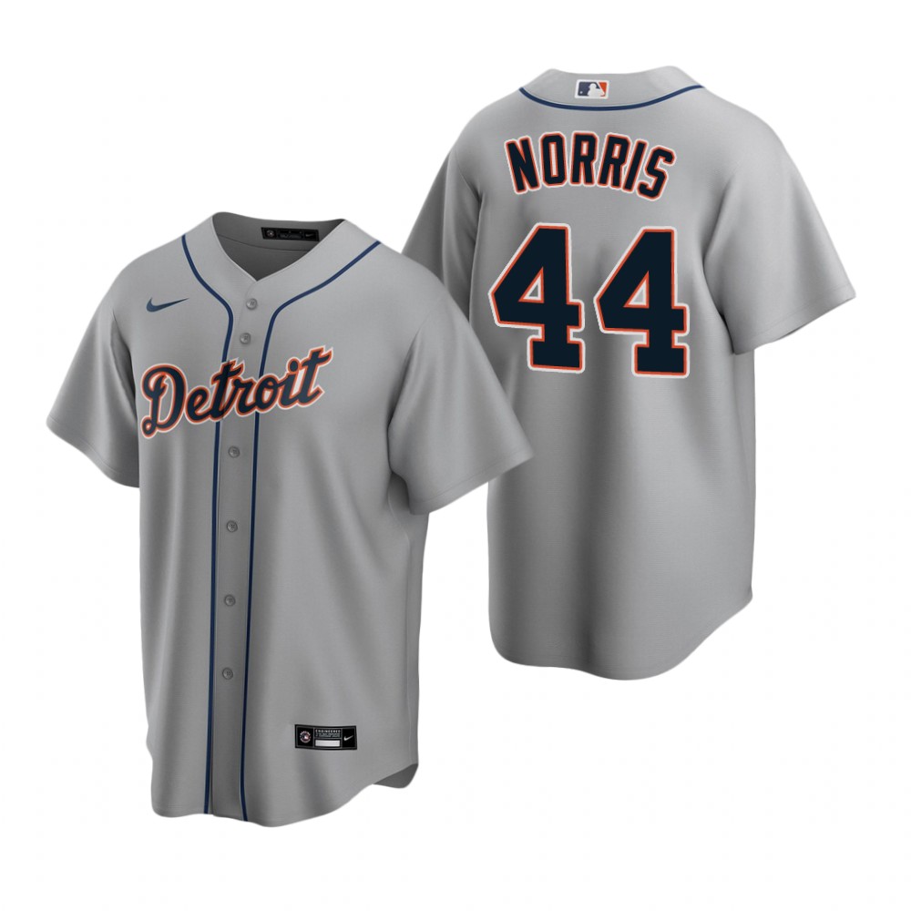 Men's Detroit Tigers #44 Daniel Norris Nike Grey Road Cool Base Jersey