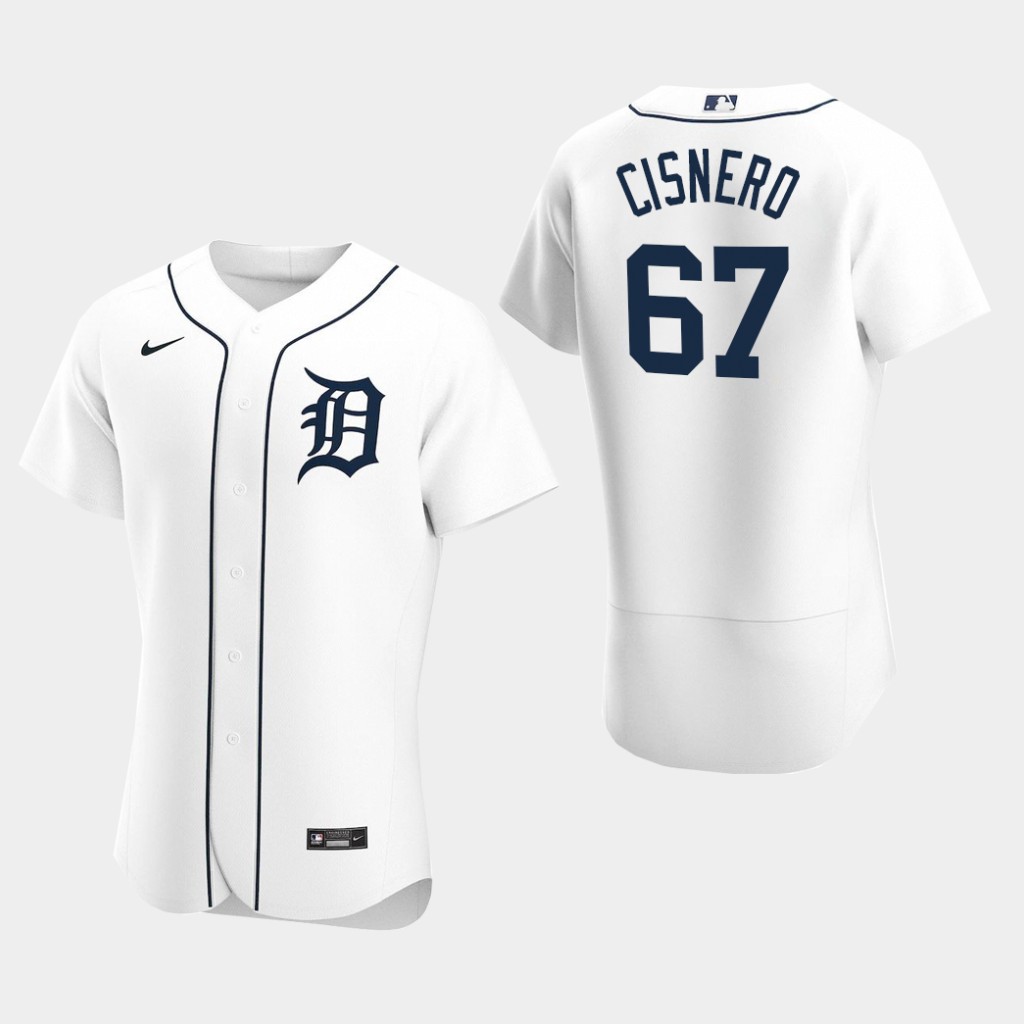 Men's Detroit Tigers #67 Jose Cisnero Nike White Home Cool Base Jersey