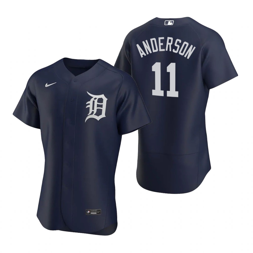 Men's Detroit Tigers Retired Player #11 Sparky Anderson Nike Navy Alternate White Team Logo Flex base Jersey Men's Detroit Tigers Retired Player #11 Sparky Anderson Nike Navy Alternate White Team Logo Flex base Jersey