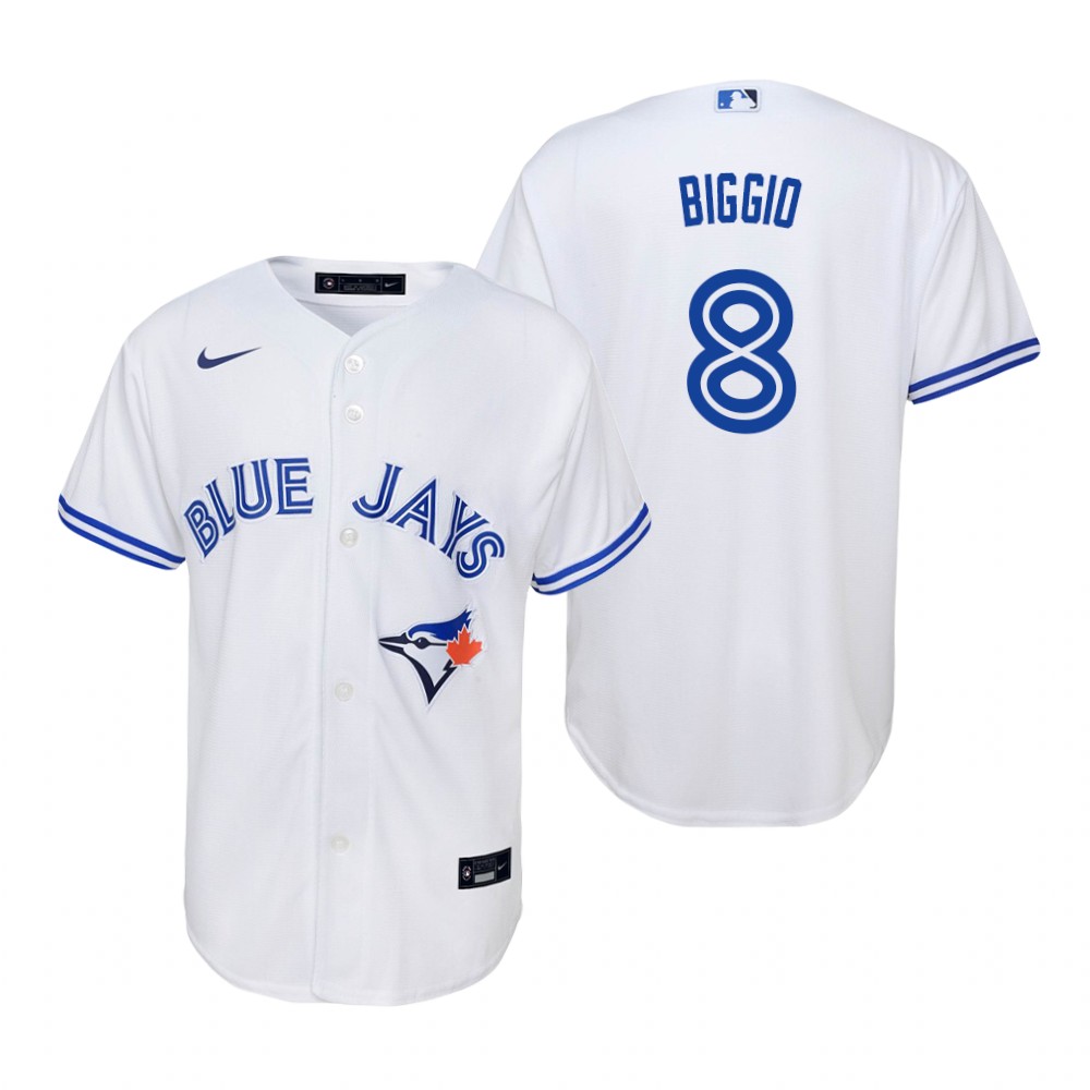 Youth Toronto Blue Jays #8 Cavan Biggio Nike White Home Jersey