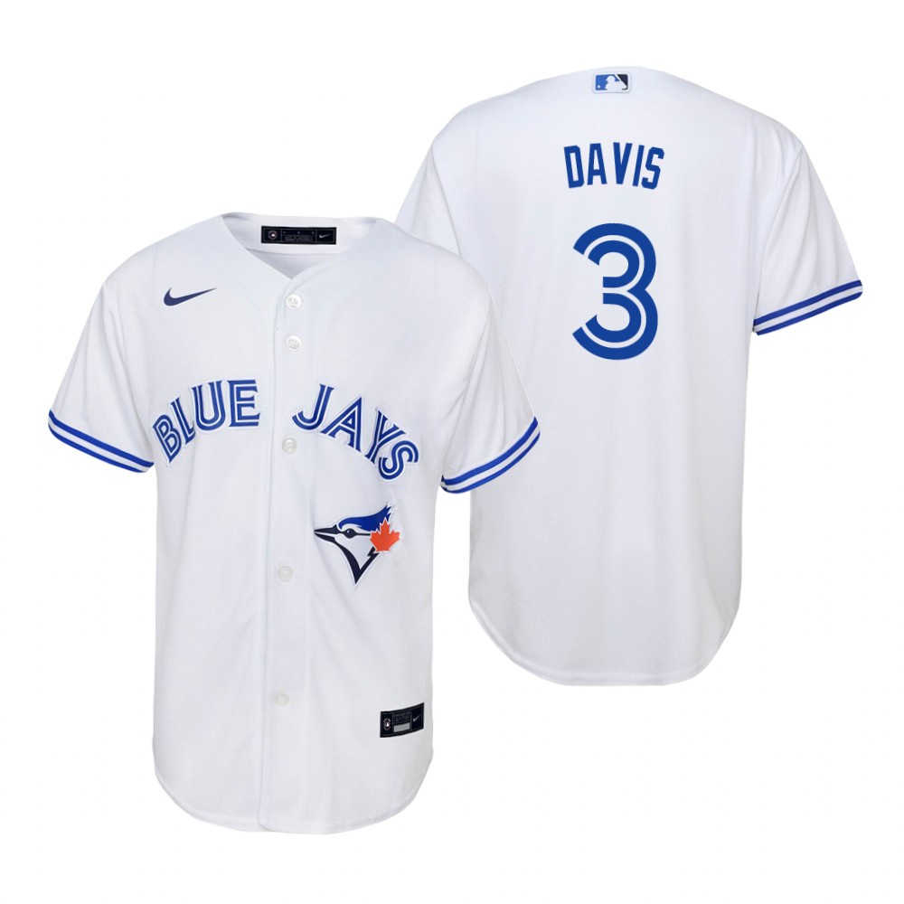 Youth Toronto Blue Jays #3 Jonathan Davis Nike White Home Jersey