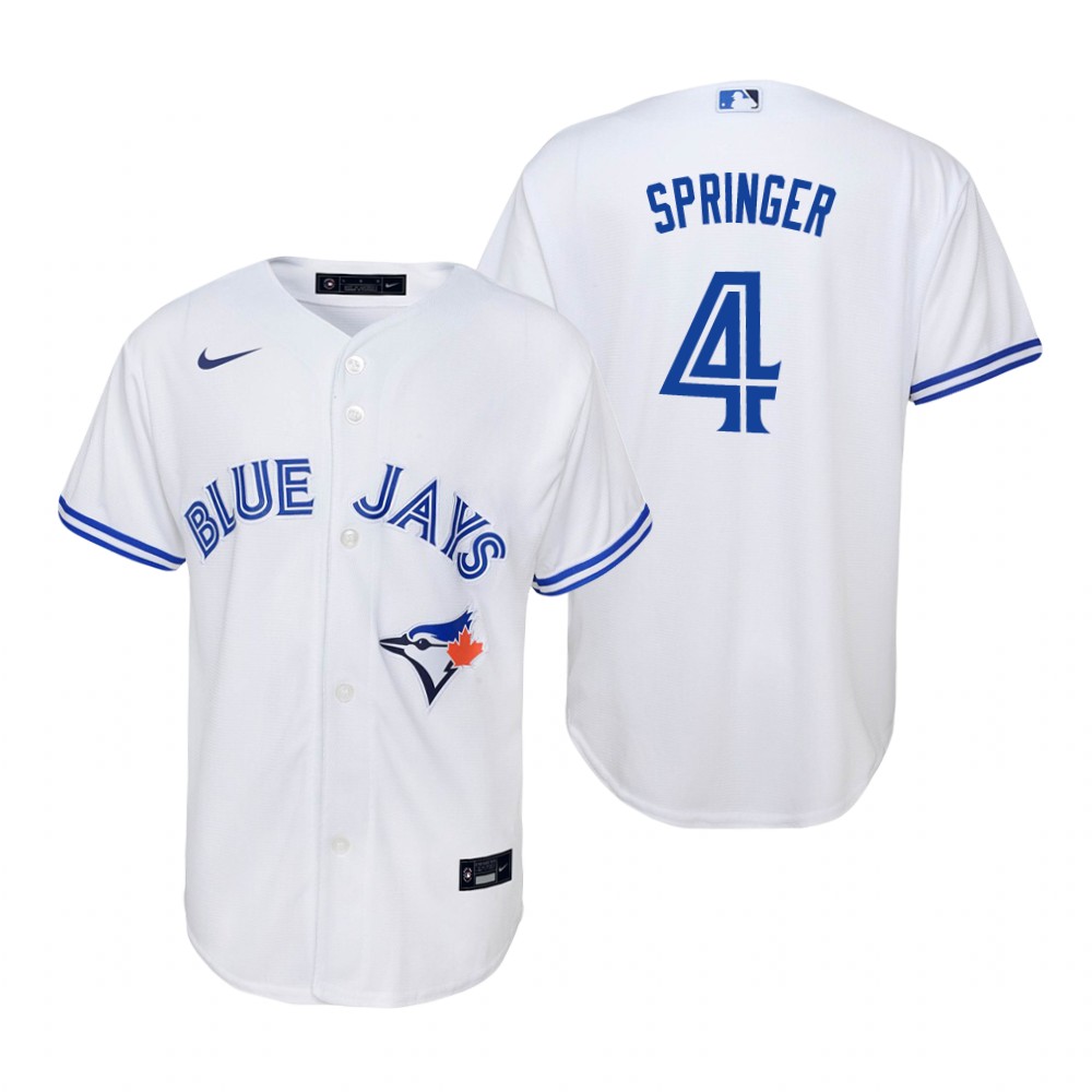 Youth Toronto Blue Jays #4 George Springer Nike White Home Jersey