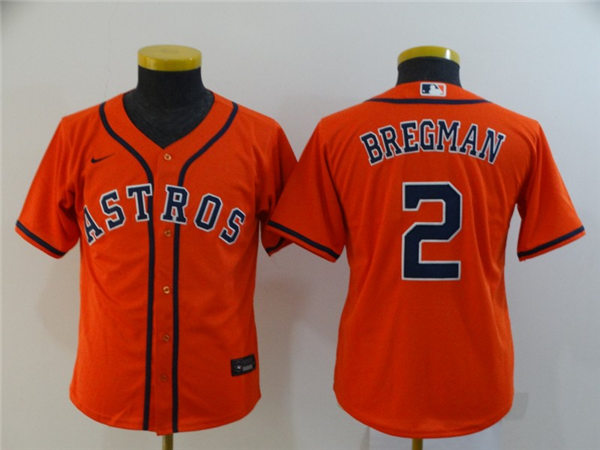 Youth Houston Astros #2 Alex Bregman Nike Orange Jersey