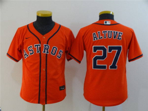 Youth Houston Astros #27 Jose Altuve Nike Orange Jersey
