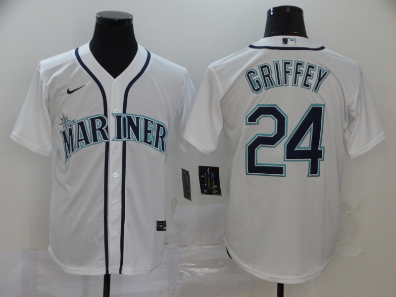 Youth Seattle Mariners #24 Ken Griffey Jr. Nike White Jersey