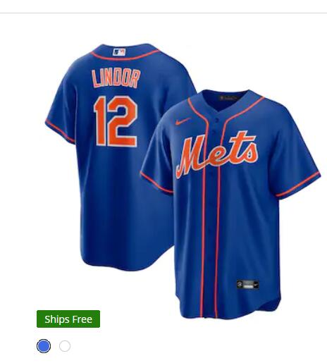 Youth New York Mets #12 Francisco Lindor Nike Royal Orange Alternate Jersey