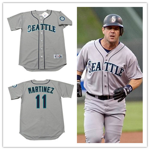 Men's Seattle Mariners #11 EDGAR MARTINEZ 1997 Majestic Throwback Away Baseball Jersey Men's Seattle Mariners #11 EDGAR MARTINEZ 1997 Majestic Throwback Away Baseball Jersey