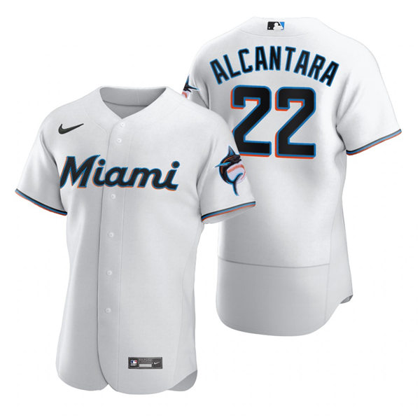 Men's Miami Marlins #22 Sandy Alcantara Nike White Home Flex Base Jersey Men's Miami Marlins #22 Sandy Alcantara Nike White Home Flex Base Jersey
