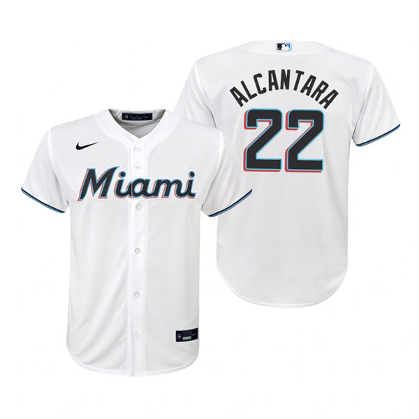 Youth Miami Marlins #22 Sandy Alcantara Nike White Jersey Youth Miami Marlins #22 Sandy Alcantara Nike White Jersey