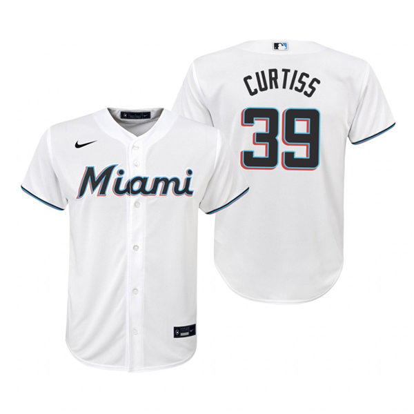 Youth Miami Marlins #39 John Curtiss Nike White Jersey