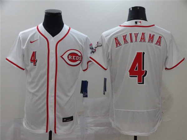Men's Cincinnati Reds #4 Shogo Akiyama Nike White Home Flex Base Player Jersey