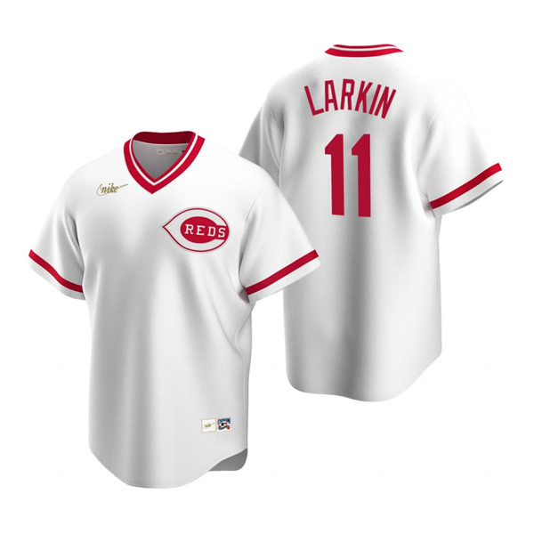 Men's Cincinnati Reds Retired Player #11 Barry Larkin Nike White Home Flex Base Player Jersey