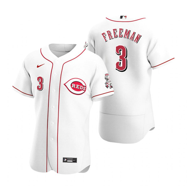 Men's Cincinnati Reds #3 Mike Freeman Nike White Home Flex Base Player Jersey