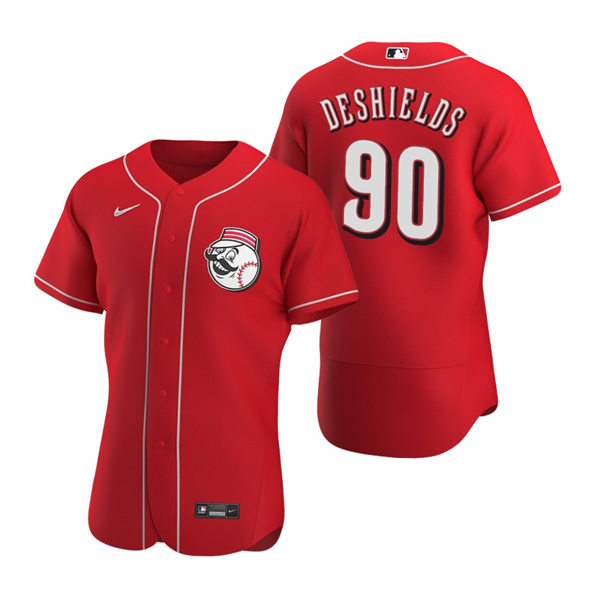 Men's Cincinnati Reds #90 Delino DeShields Nike Scarlet Alternate Logo Flex Base Jersey