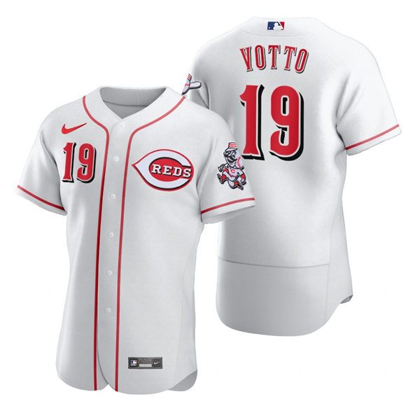 Men's Cincinnati Reds #19 Joey Votto Nike White Home Flex Base Player Jersey Men's Cincinnati Reds #19 Joey Votto Nike White Home Flex Base Player Jersey