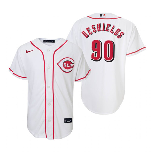Youth Cincinnati Reds #90 Delino DeShields Nike White Home Jersey