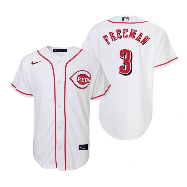 Youth Cincinnati Reds #3 Mike Freeman Nike White Home Jersey Youth Cincinnati Reds #3 Mike Freeman Nike White Home Jersey