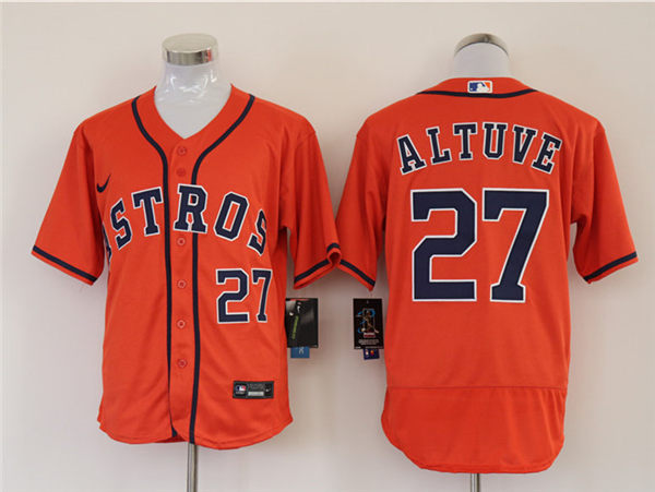 Men's Houston Astros #27 Jose Altuve Nike Orange Alternate Flexbase Jersey