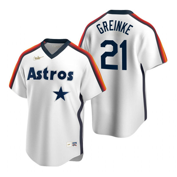 Men's Houston Astros #21 Zack Greinke Nike White Cooperstown Collection Jersey