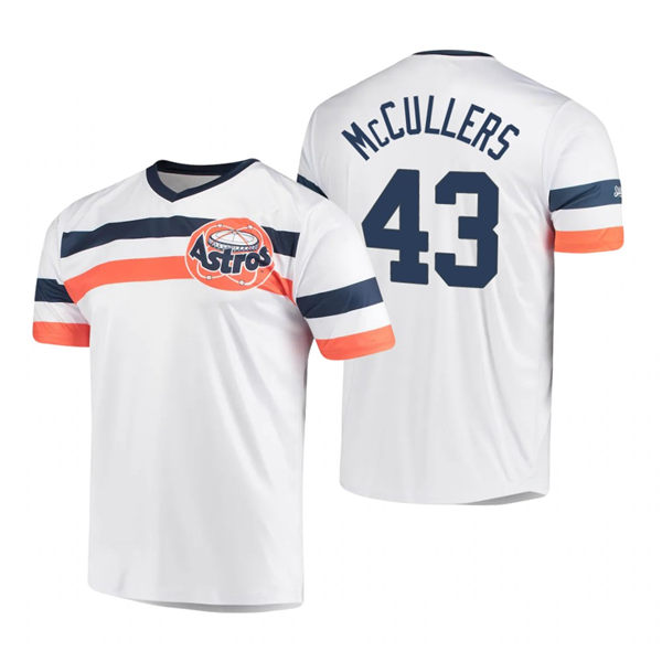 Men's Houston Astros #43 Lance McCullers White Cooperstown Collection V-Neck Jersey
