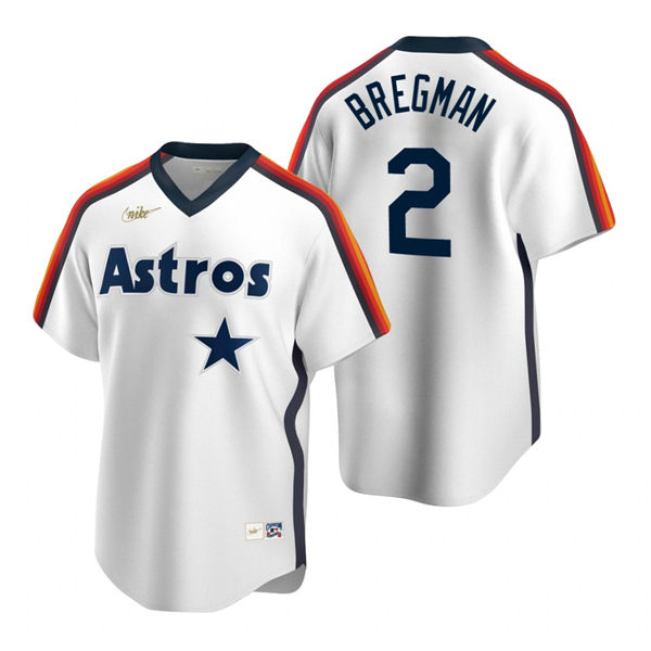 Men's Houston Astros #2 Alex Bregman Nike White Cooperstown Collection Jersey