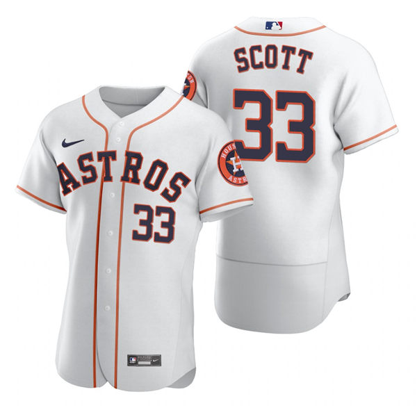 Men's Houston Astros Retired Player #33 Mike Scott Nike White Home Flexbase Jersey