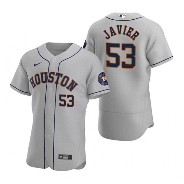 Men's Houston Astros #53 Cristian Javier Nike Gray Road Flexbase Jersey Men's Houston Astros #53 Cristian Javier Nike Gray Road Flexbase Jersey