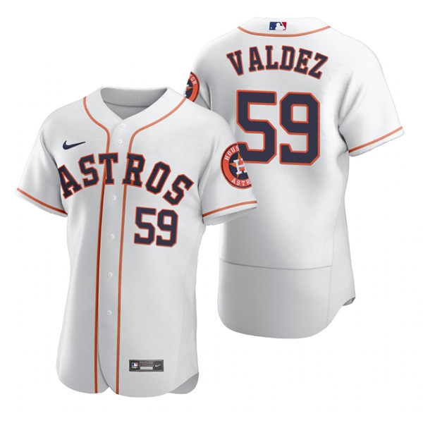 Men's Houston Astros #59 Framber Valdez Nike White Home Flexbase Jersey