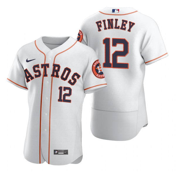 Men's Houston Astros Retired Player #12 Steve Finley Nike White Home Flexbase Jersey