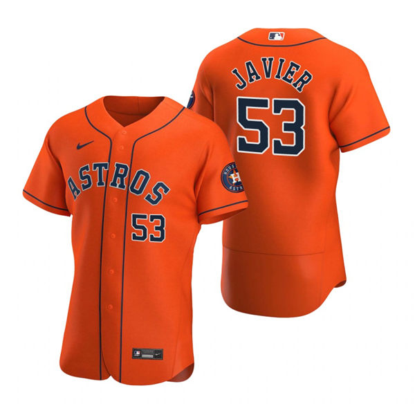 Men's Houston Astros #53 Cristian Javier Nike Orange Alternate Flexbase Jersey