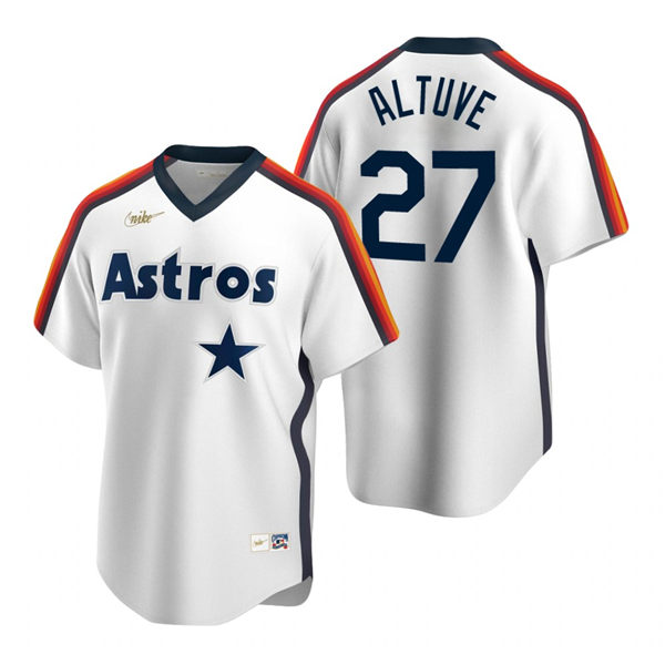 Men's Houston Astros #27 Jose Altuve Nike White Cooperstown Collection Jersey
