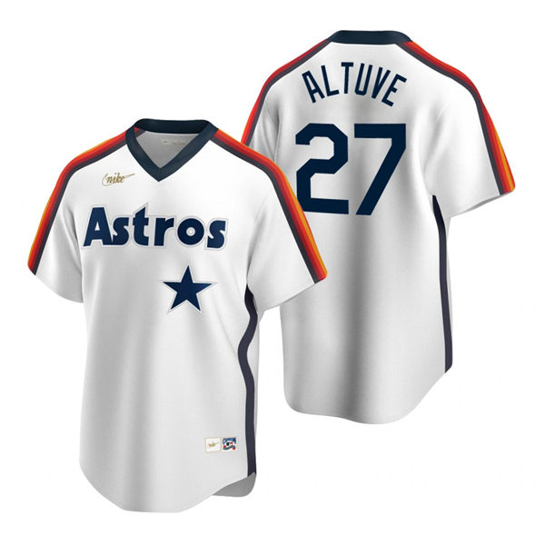 Men's Houston Astros #27 Jose Altuve Nike White Cooperstown Collection Jersey Men's Houston Astros #27 Jose Altuve Nike White Cooperstown Collection Jersey