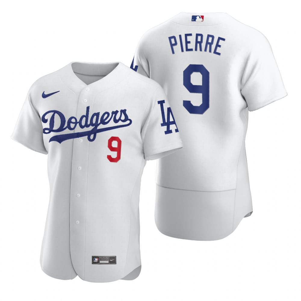 Men's Los Angeles Dodgers Retired Player #9 Juan Pierre Nike White Flexbase Jersey