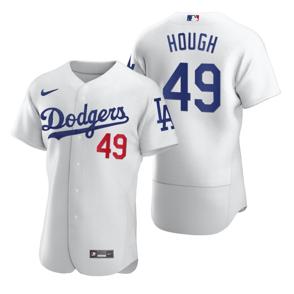 Men's Los Angeles Dodgers Retired Player #49 Charlie Hough Nike White Flexbase Jersey