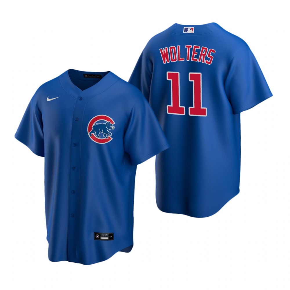 Men's Chicago Cubs #11 Tony Wolters Nike Royal Alternate Cool Base Jersey