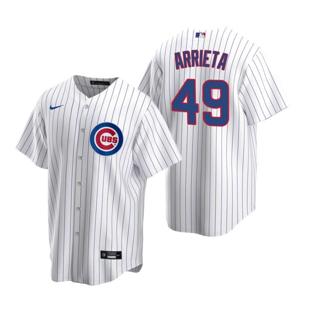 Men's Chicago Cubs #49 Jake Arrieta Nike White Replica Home Jersey