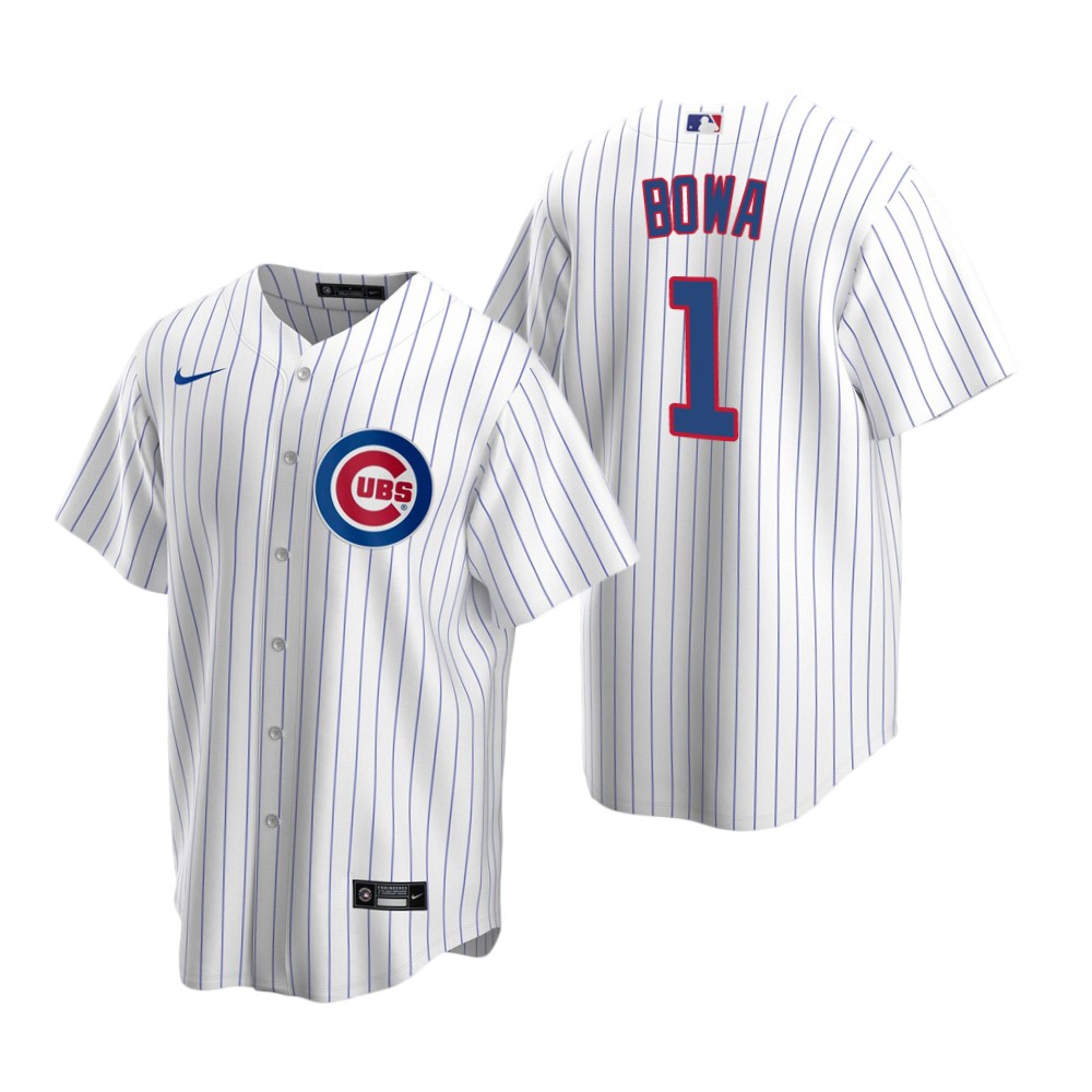 Men's Chicago Cubs Retired Player #1 Larry Bowa Nike White Cool Base Jersey