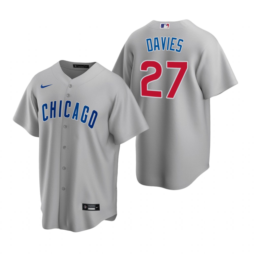 Men's Chicago Cubs #27 Zach Davies Nike Gray Road Cool Base Jersey