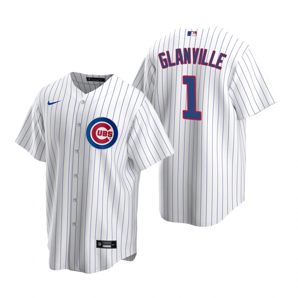 Men's Chicago Cubs Retired Player #1 Doug Glanville Nike White Cool Base Jersey