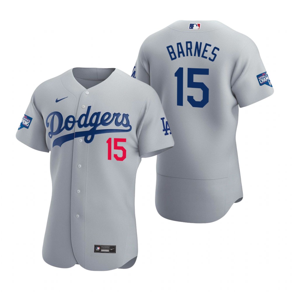 Men's Los Angeles Dodgers Austin Barnes Nike Grey Flexbase Jersey