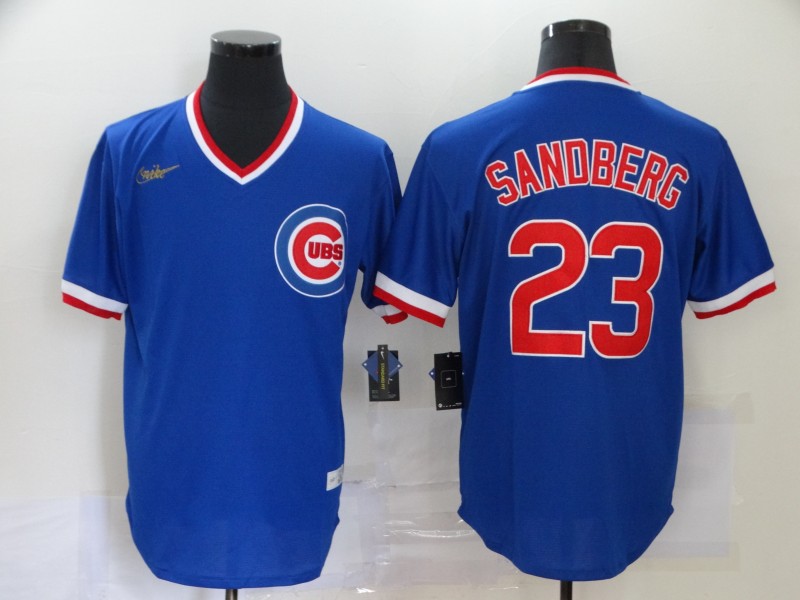 Youth Chicago Cubs Retired Player #23 Ryne Sandberg Nike Blue Pullover Jersey