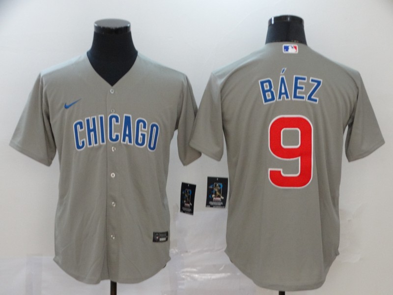 Youth Chicago Cubs #9 Javier Baez Nike Grey Jersey