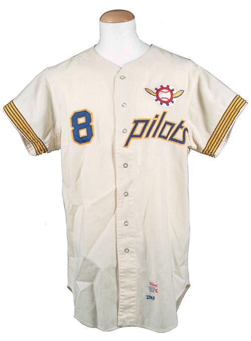 Men's Seattle Pilots #66 Mike Hegan 1969 Home Cream MITCHELL & NESS Cooperstown Throwback Baseball Jersey