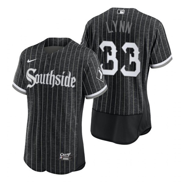 Men's Chicago White Sox #33 Lance Lynn Stitched Nike Black 2021 MLB FlexBase City Connect Jersey