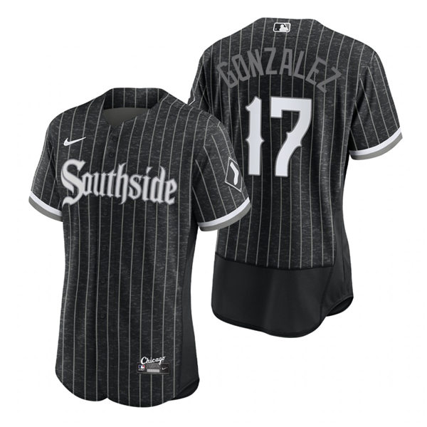 Men's Chicago White Sox #17 Luis Gonzalez Stitched Nike Black 2021 MLB FlexBase City Connect Jersey