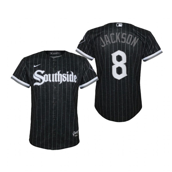 Youth Chicago White Sox Retired Player #8 Bo Jackson Stitched Nike Black 2021 MLB City Connect Jersey
