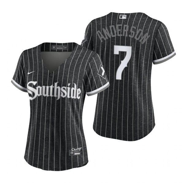 Women's Chicago White Sox #7 Tim Anderson Stitched Nike Black 2021 MLB City Connect Jersey