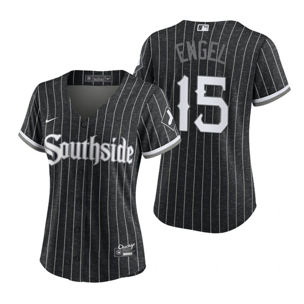Women's Chicago White Sox #15 Adam Engel Stitched Nike Black 2021 MLB City Connect Jersey